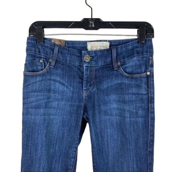 Dylan George & Co Diane Flare Jeans Dark Wash Denim Women's 25x33 Low Rise Boho - Picture 3 of 12